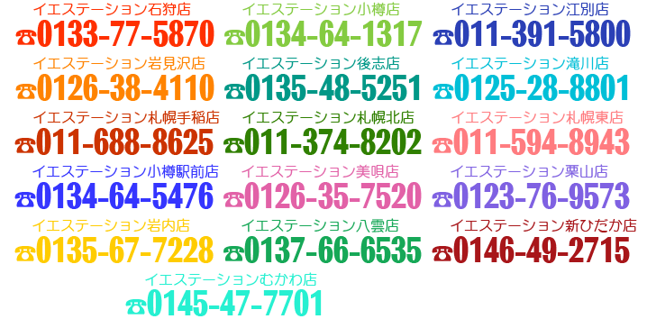 北海道の不動産会社「北章宅建(株)」の店舗別電話番号